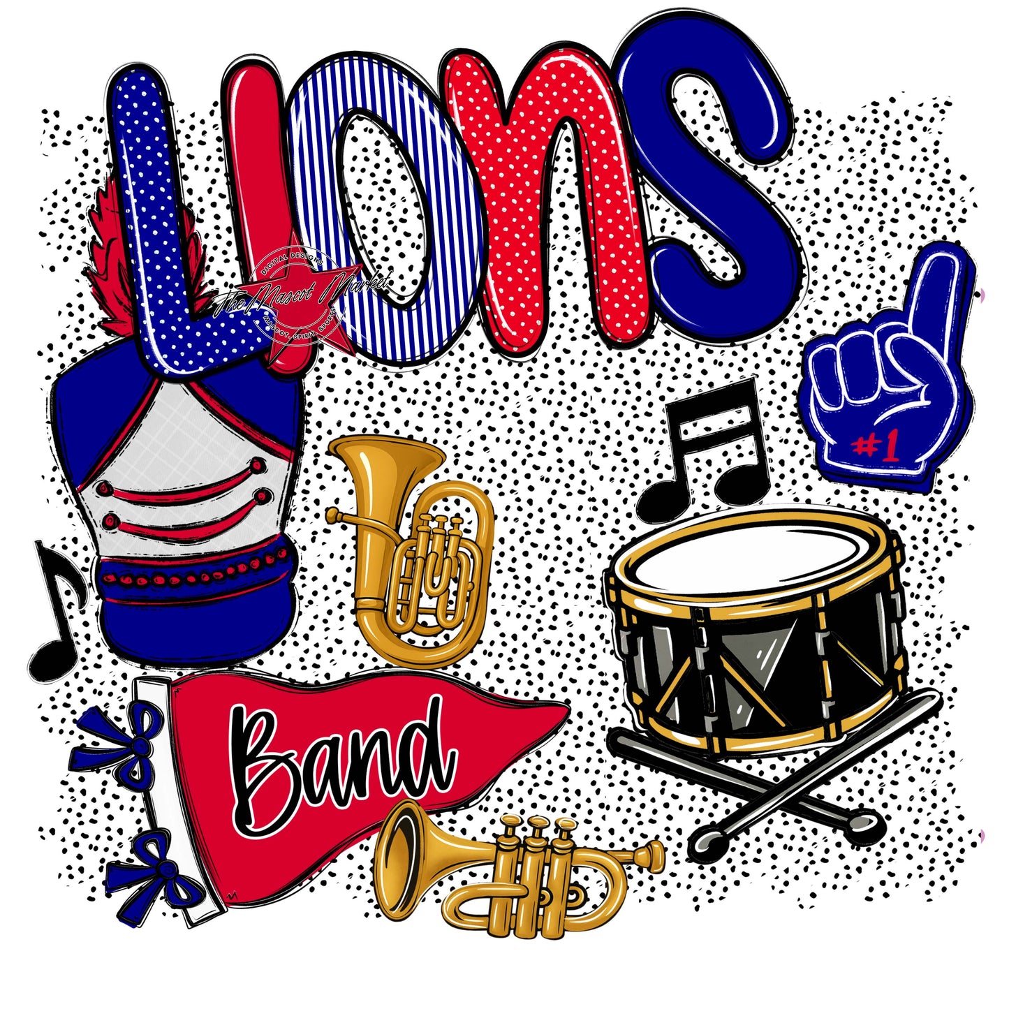 Lions Band Spirit-Blue & Red