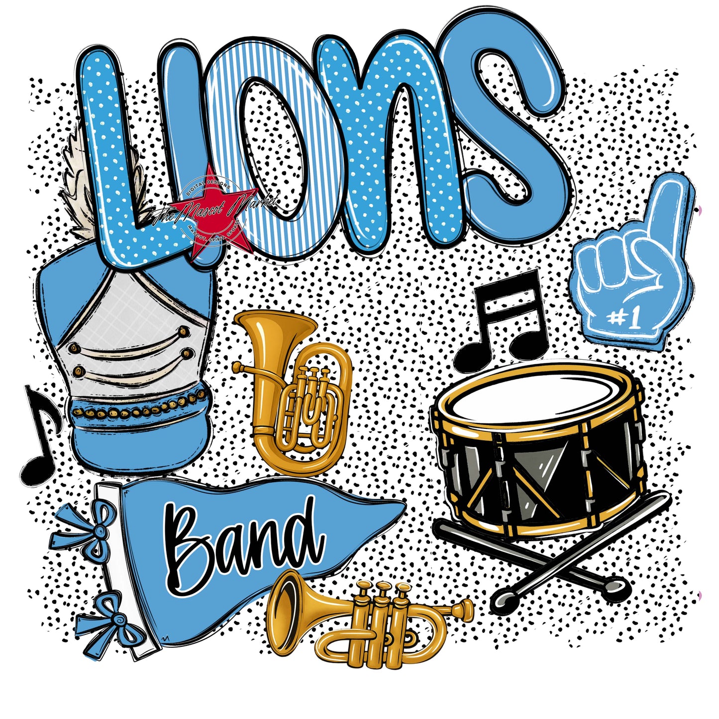 Lions Band Spirit-Carolina Blue