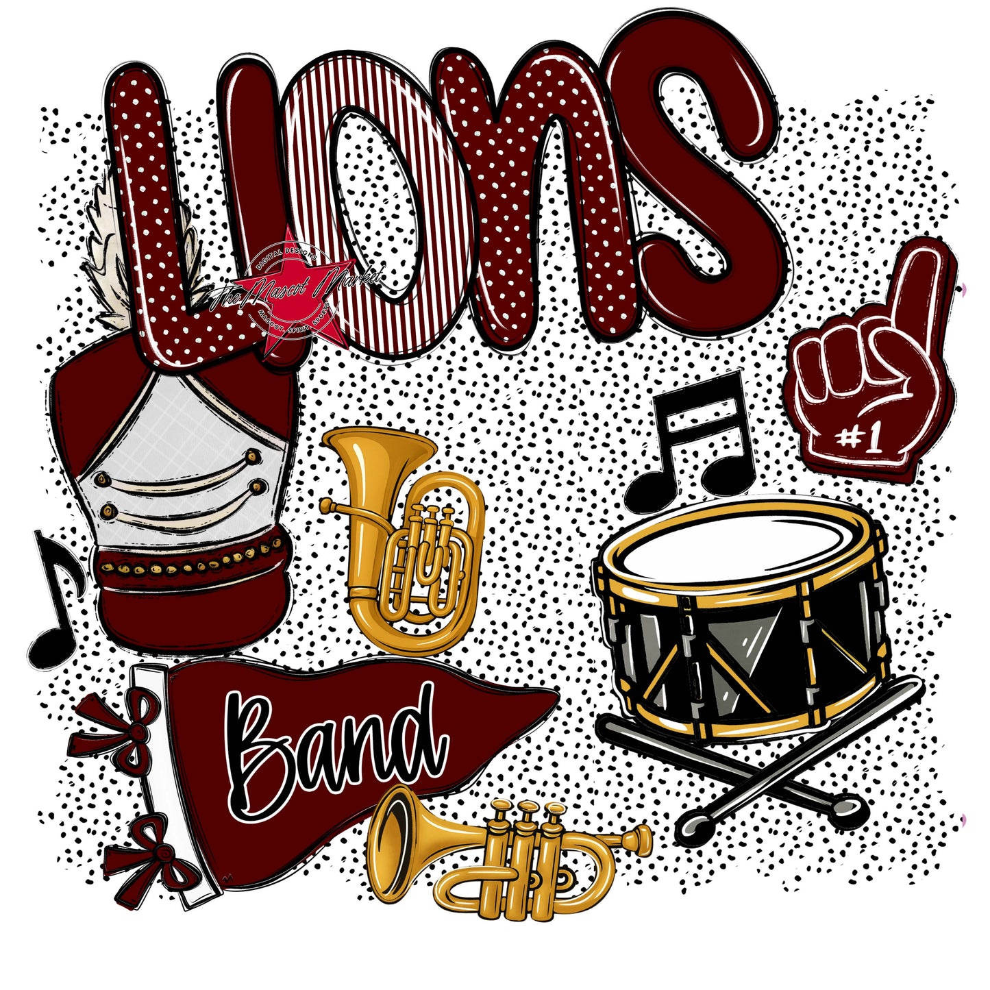 Lions Band Spirit-Maroon