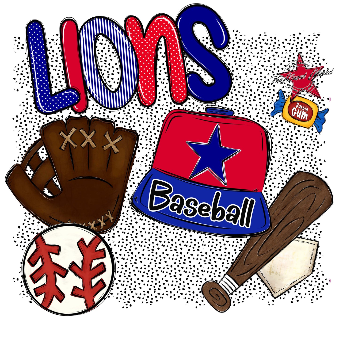 Lions Baseball Spirit-Blue & Red