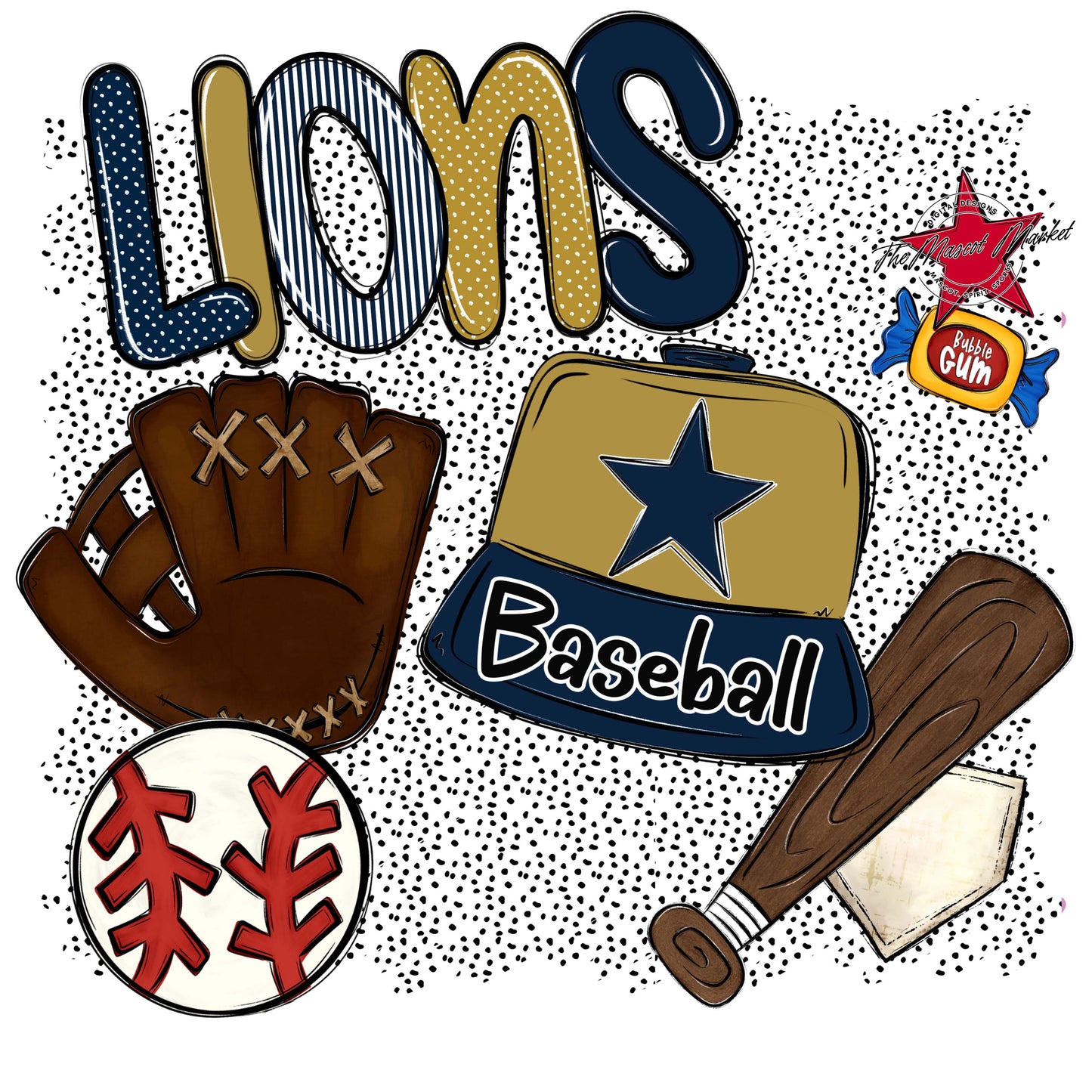 Lions Baseball Spirit-Navy & Gold