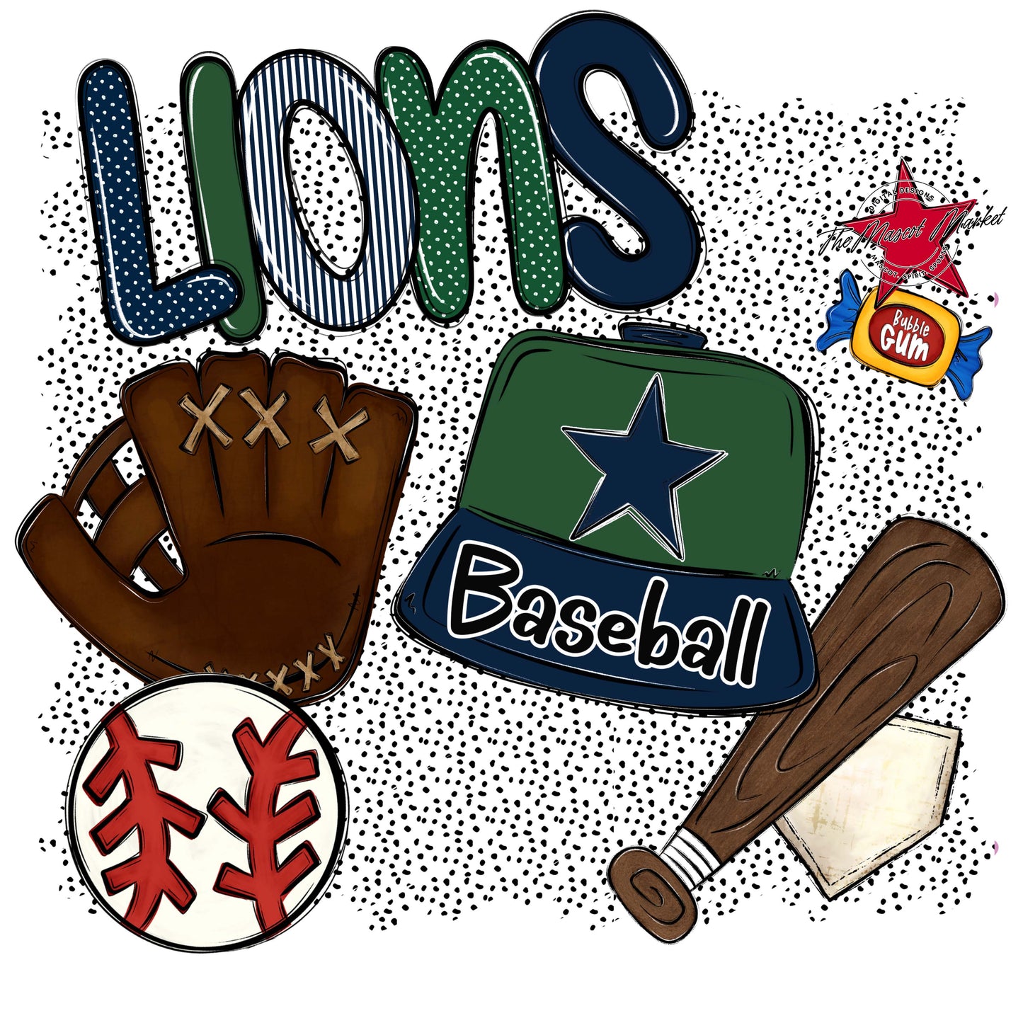 Lions Baseball Spirit-Navy & Green