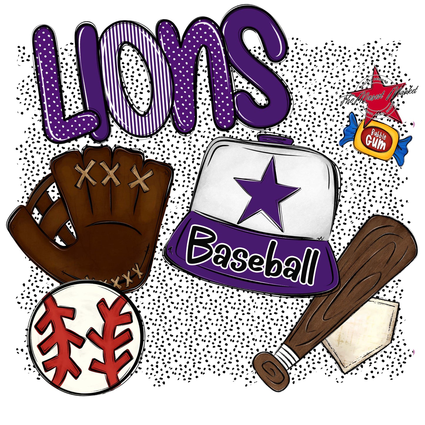 Lions Baseball Spirit-Purple
