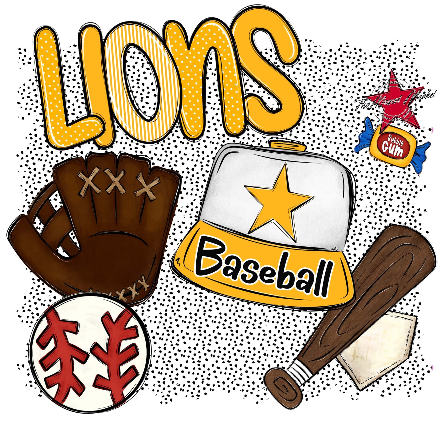 Lions Baseball Spirit-Yellow