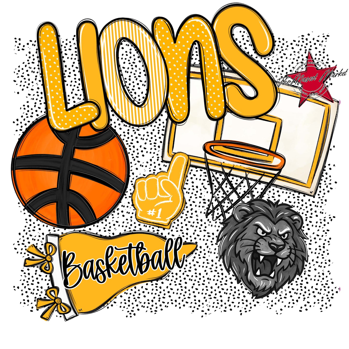 Lions Basketball Spirit-Yellow