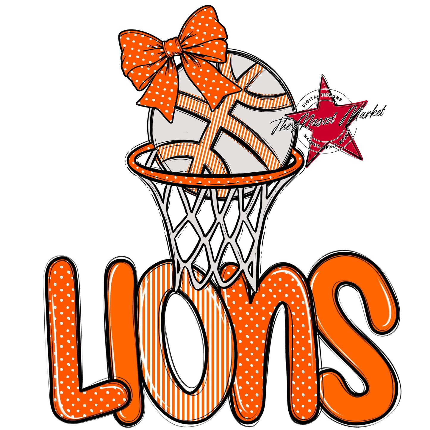 Lions Basketball Spirit Design-Orange