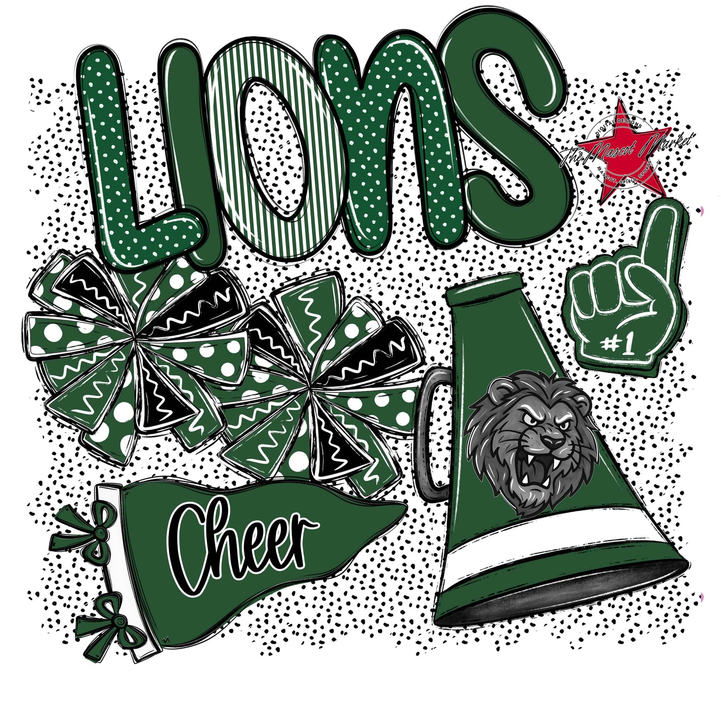 Lions Cheer Spirit-Green