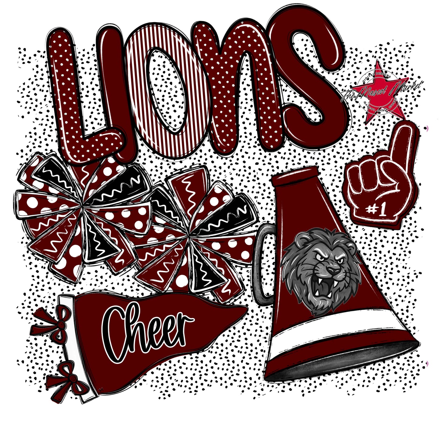 Lions Cheer Spirit-Maroon