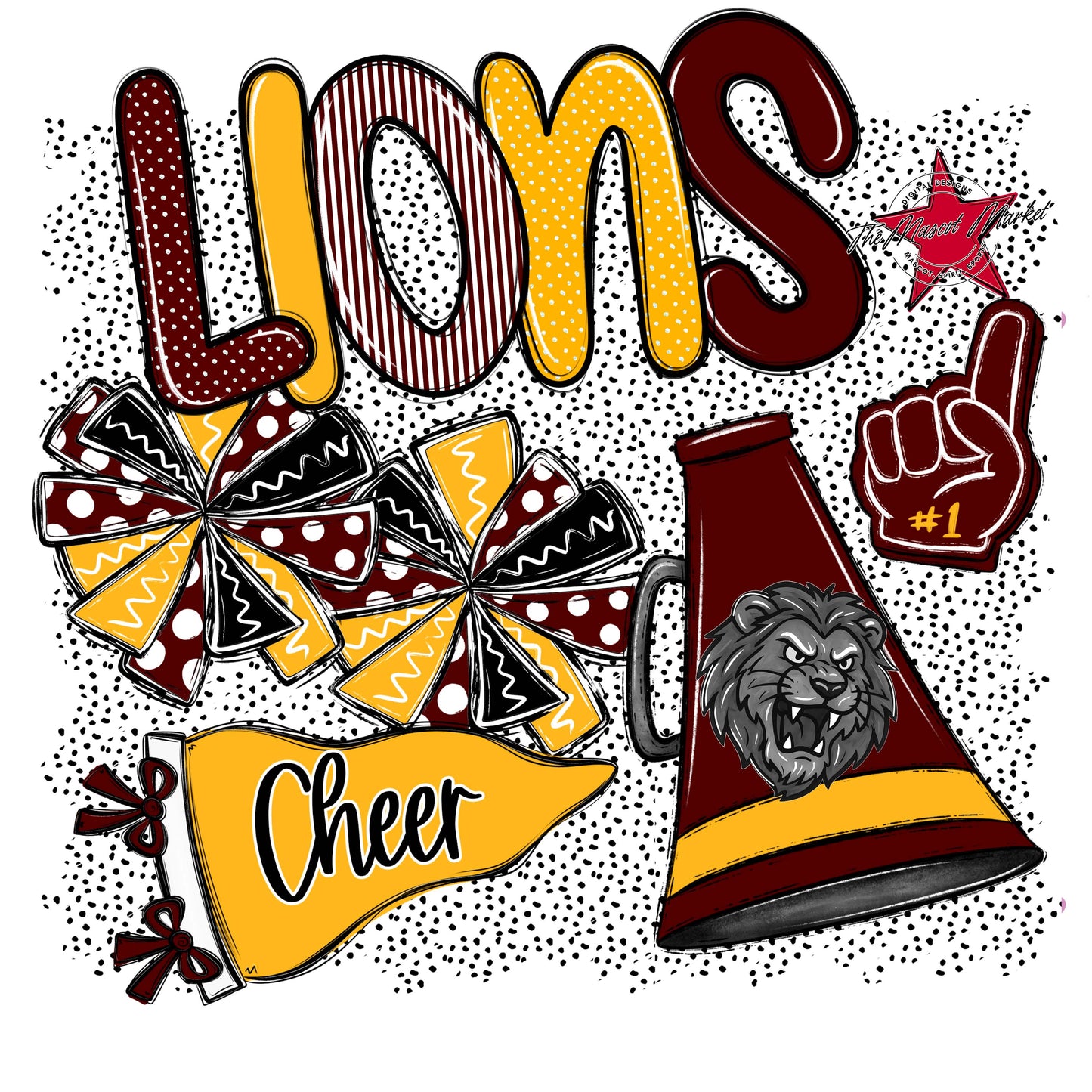 Lions Cheer Spirit-Maroon & Yellow