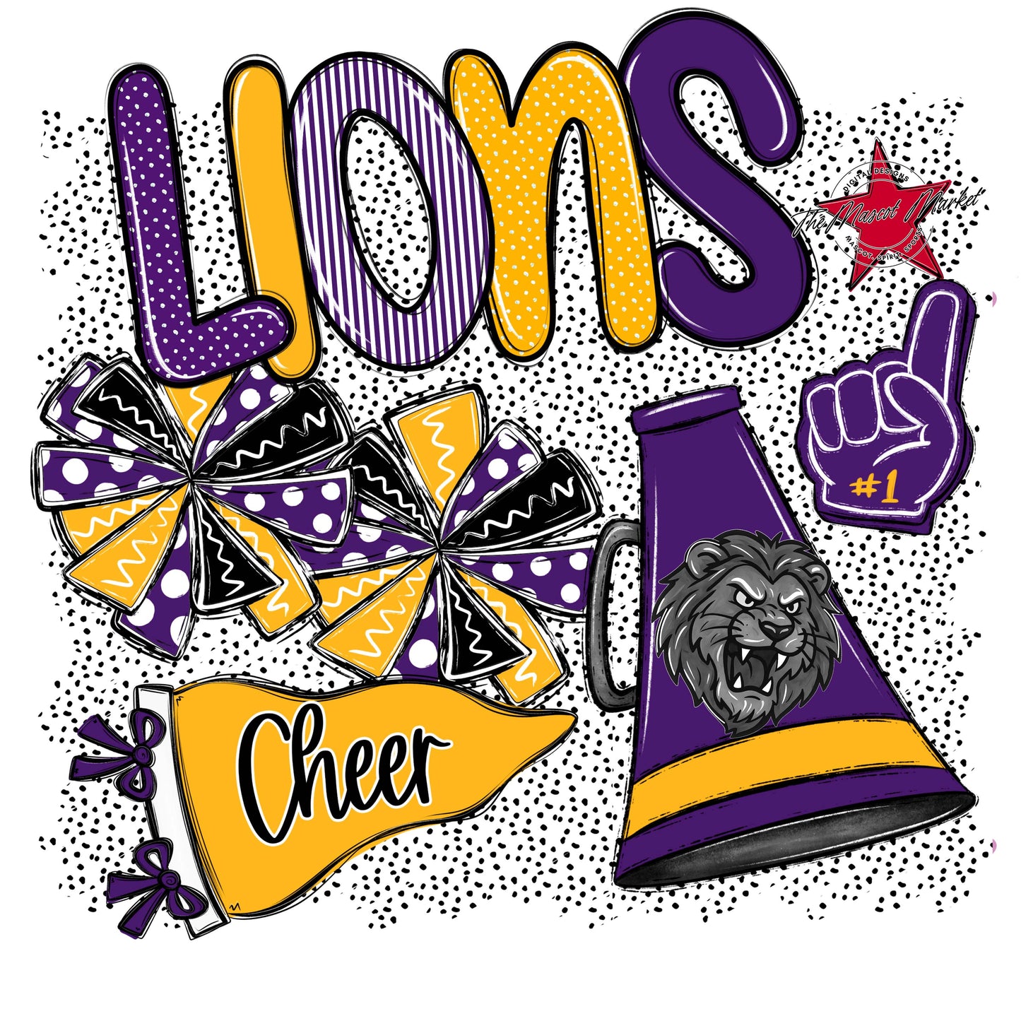 Lions Cheer Spirit-Purple & Yellow