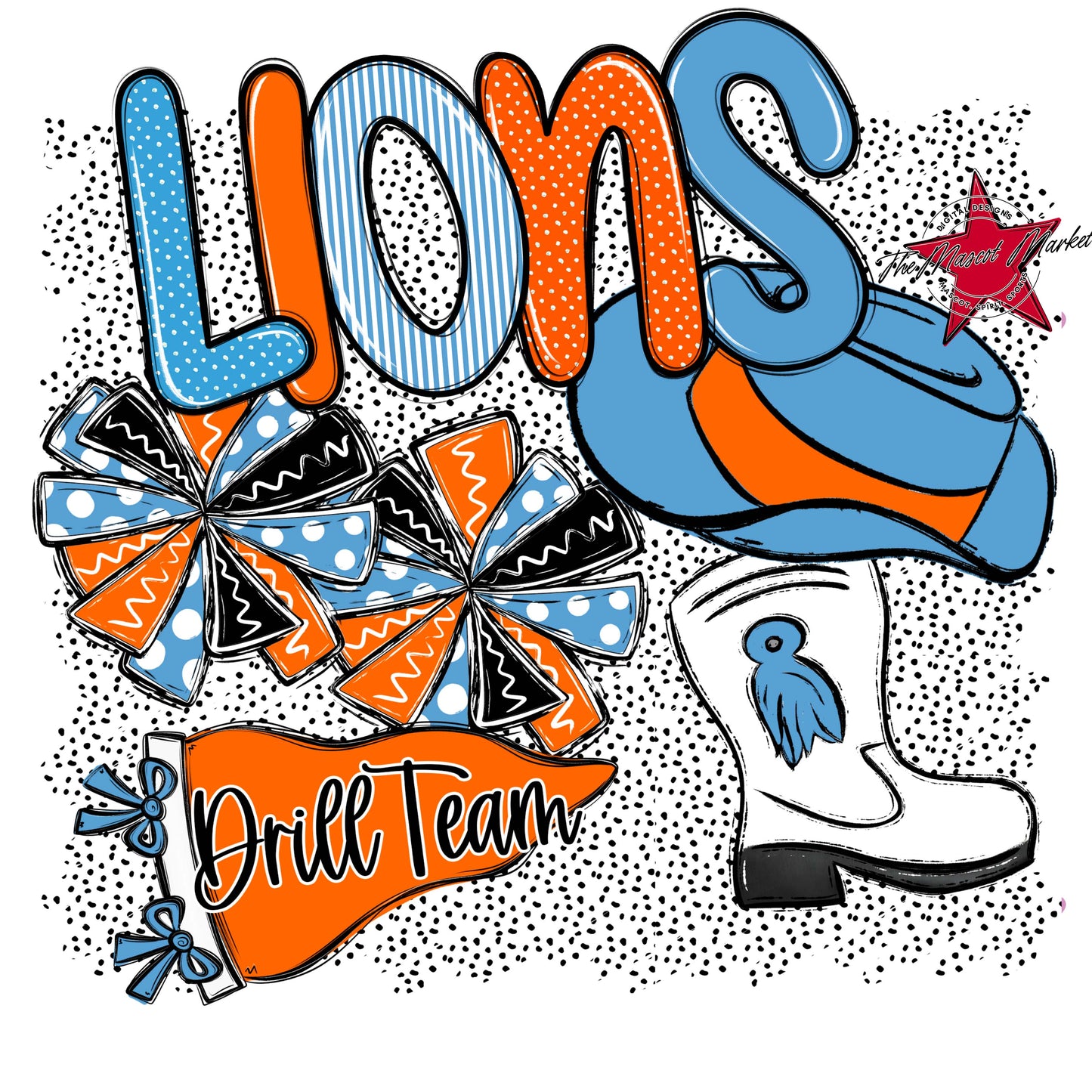 Lions Drillteam Spirit-Carolina Blue & Orange