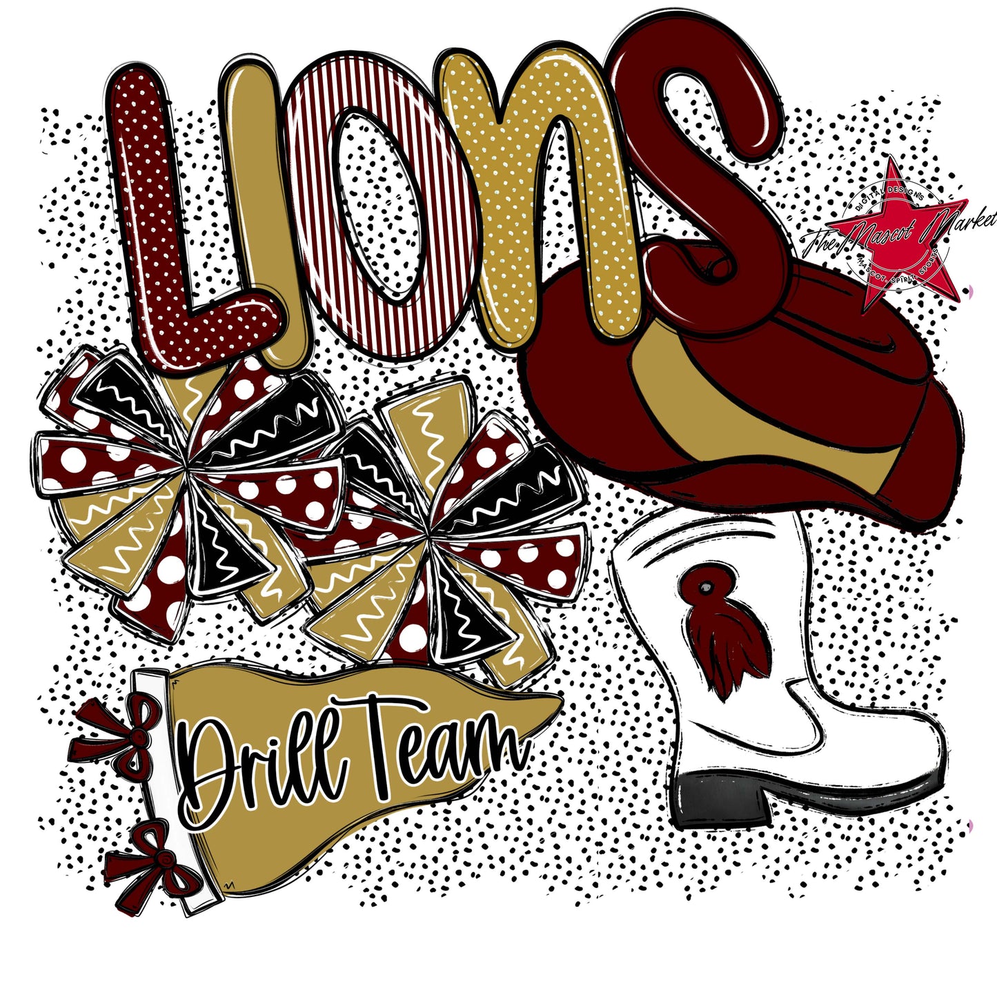 Lions Drillteam Spirit-Maroon & Gold