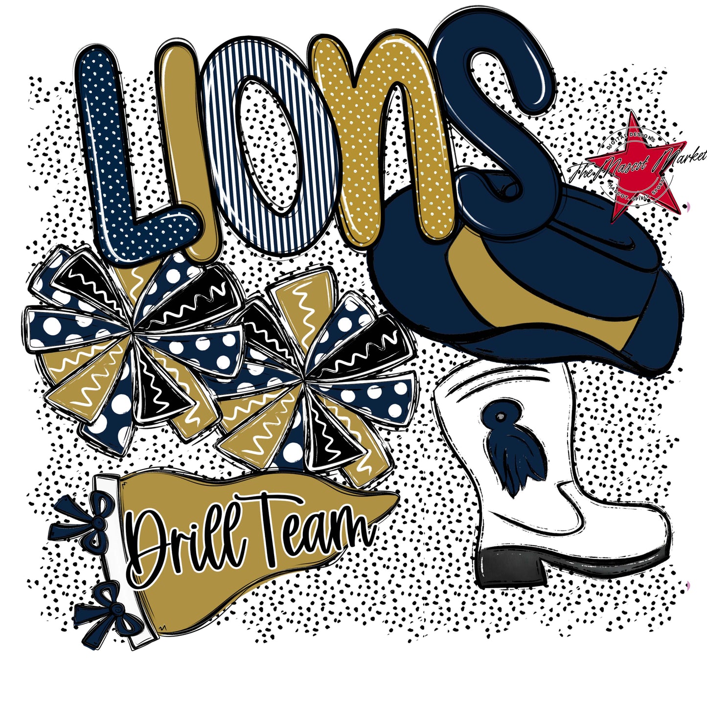 Lions Drillteam Spirit-Navy & Gold