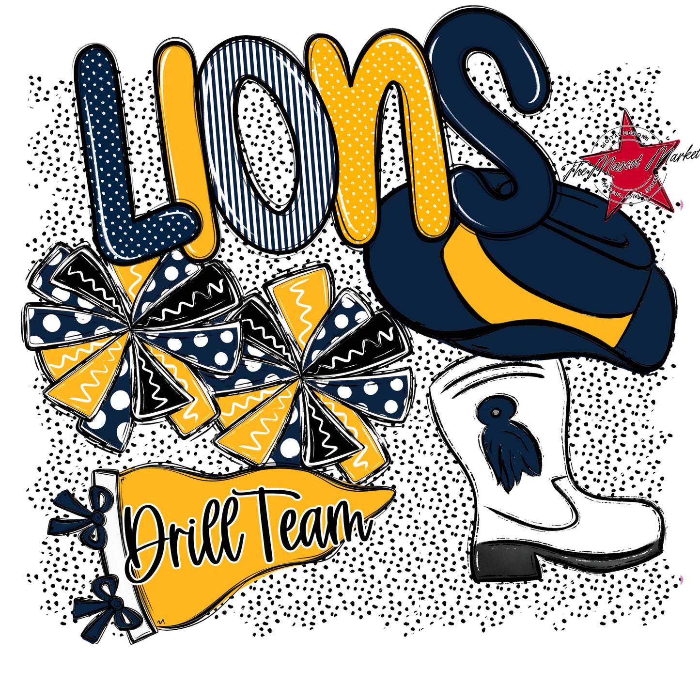 Lions Drillteam Spirit-Navy & Yellow