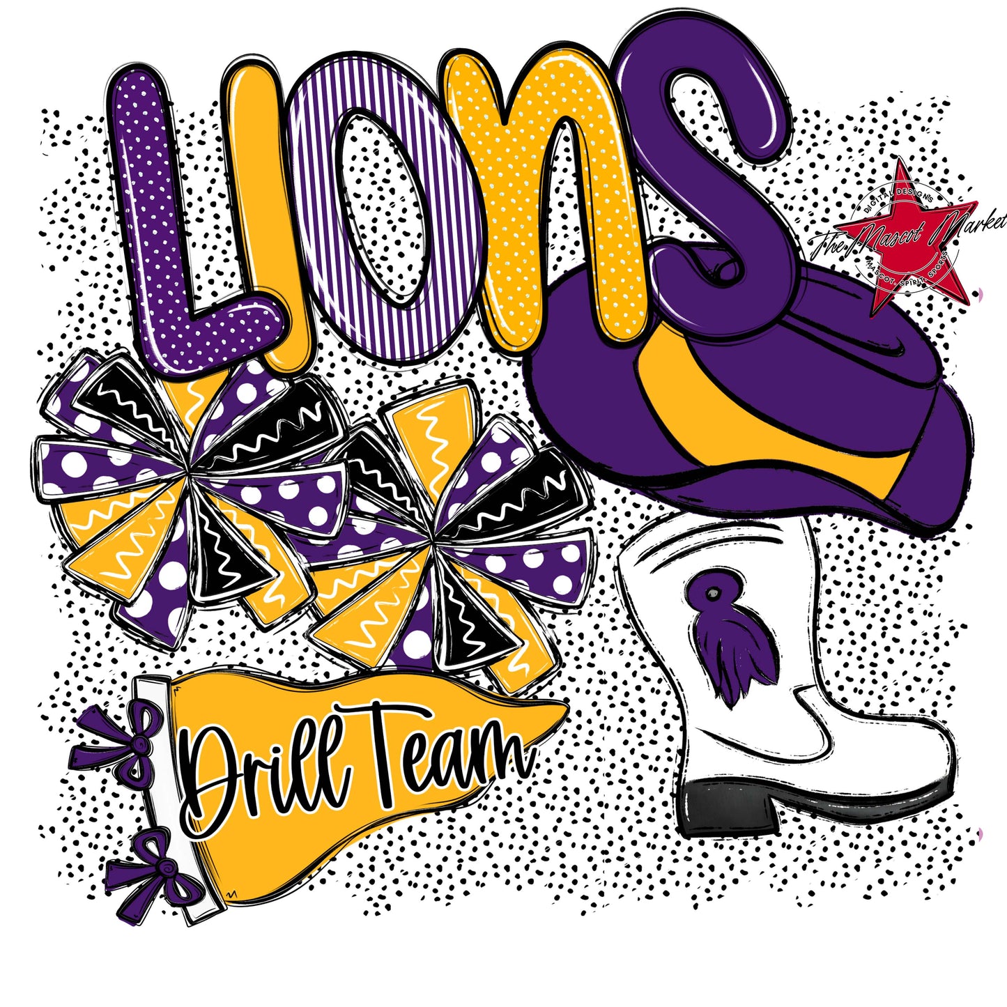 Lions Drillteam Spirit-Purple & Yellow