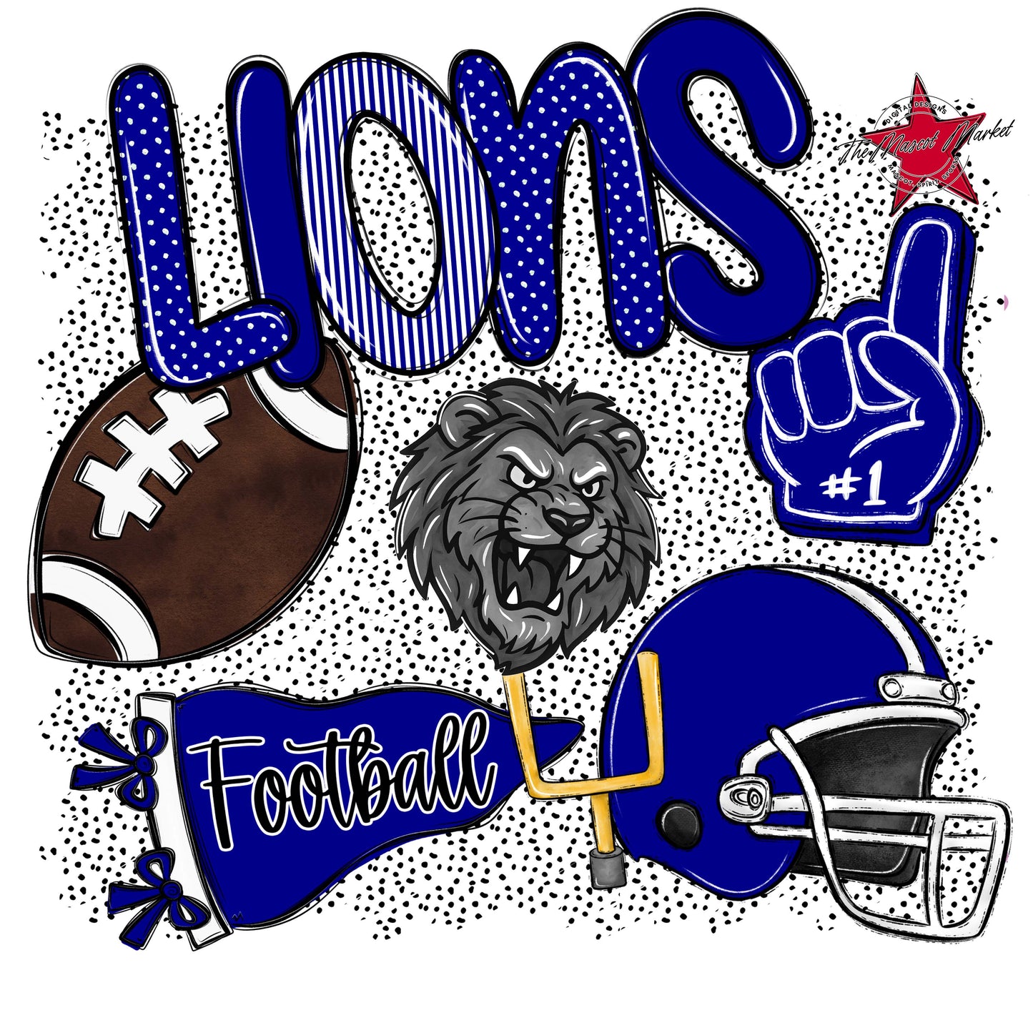 Lions Football Spirit-Blue