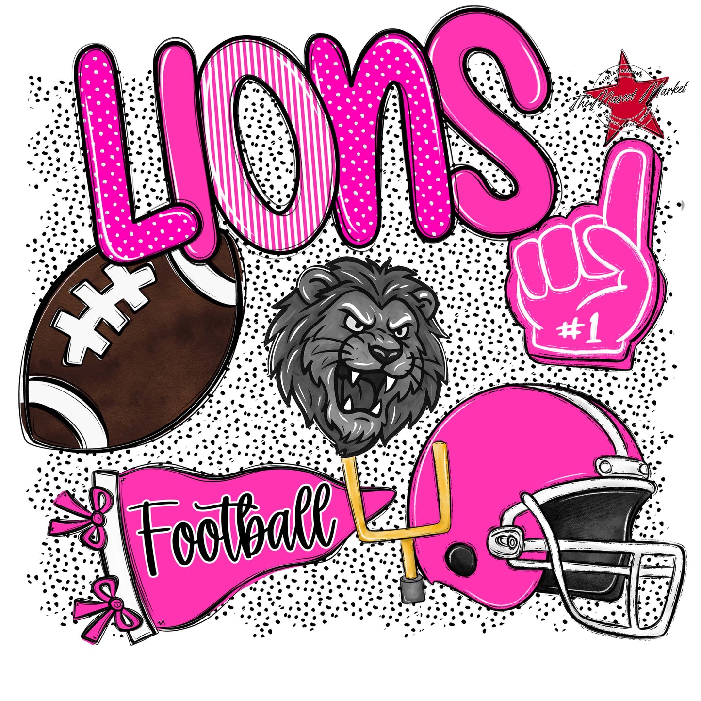 Lions Football Spirit-Pink