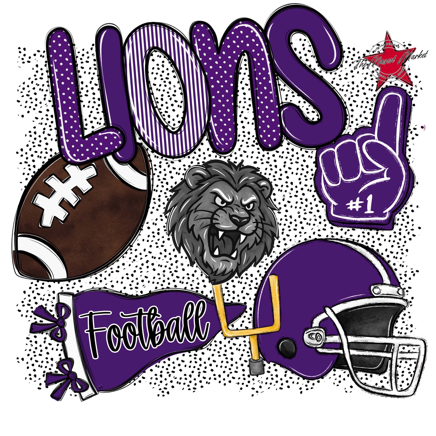 Lions Football Spirit-Purple