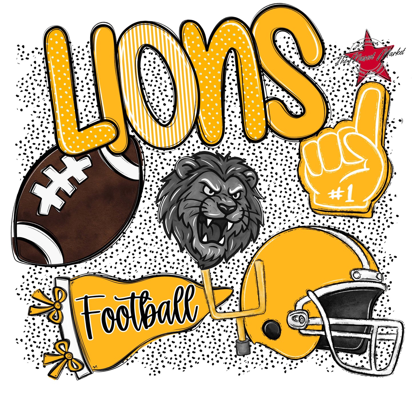 Lions Football Spirit-Yellow