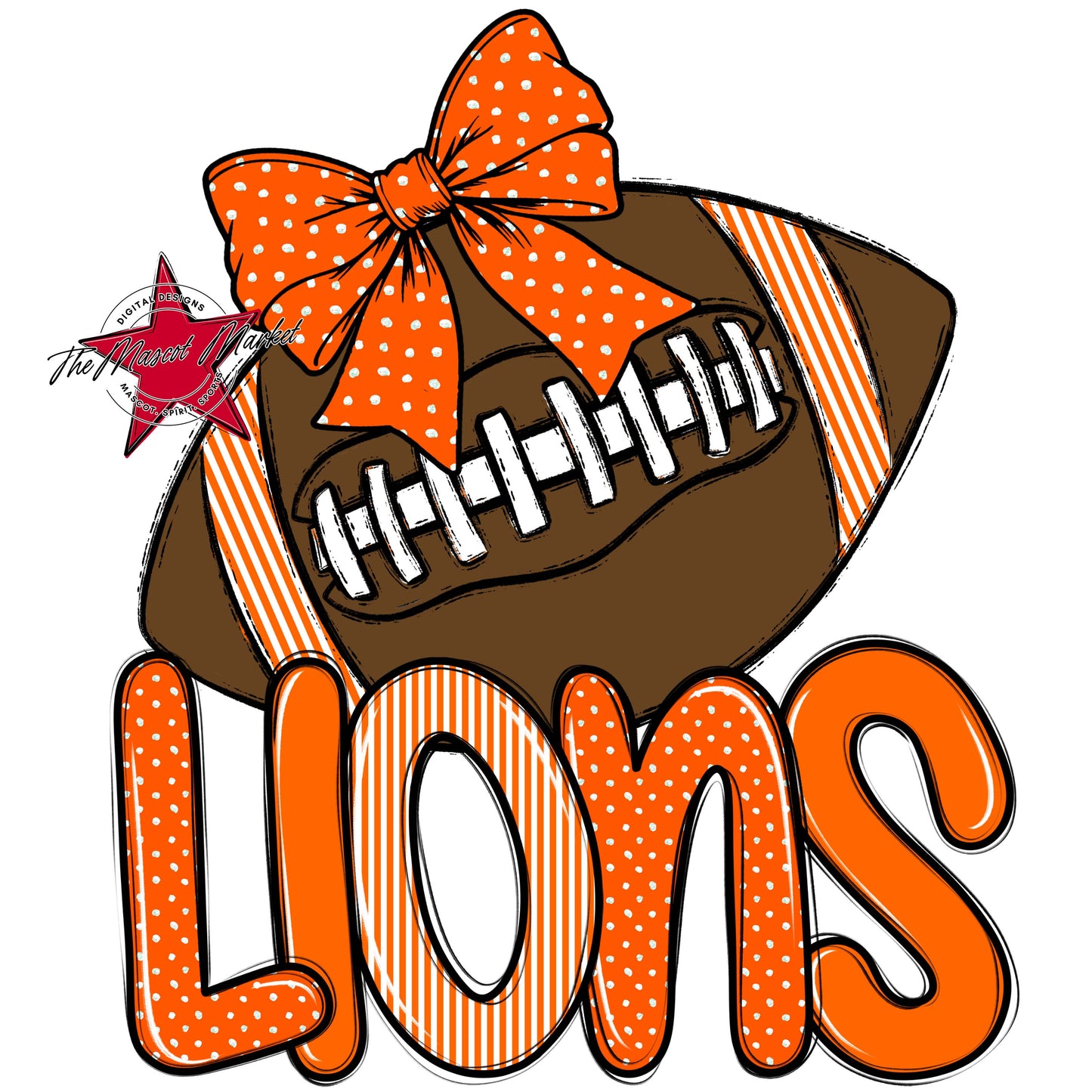 Lions Football Spirit Design-Orange