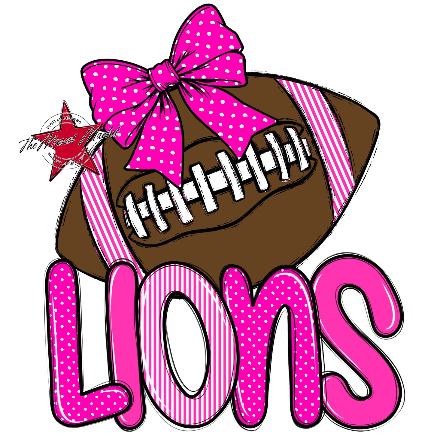 Lions Football Spirit Design-Pink