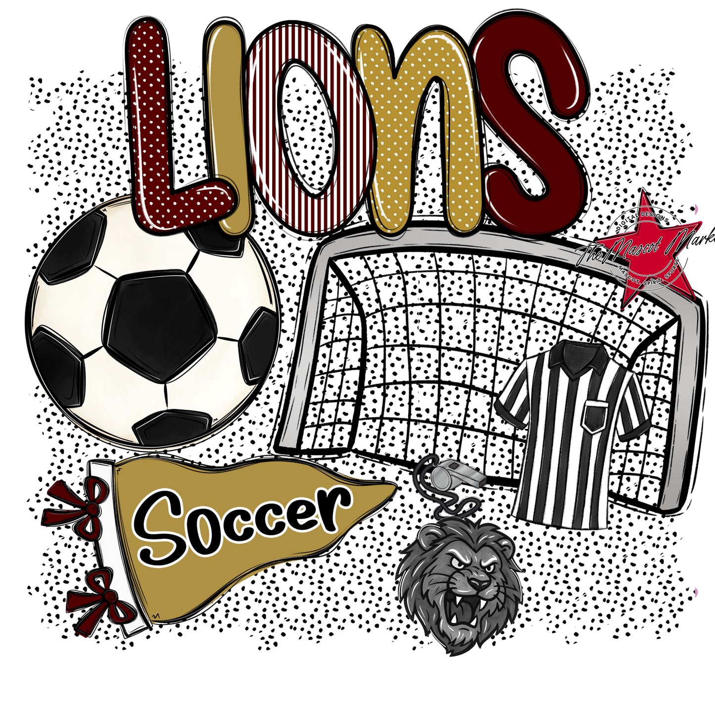 Lions Soccer Spirit-Maroon & Gold