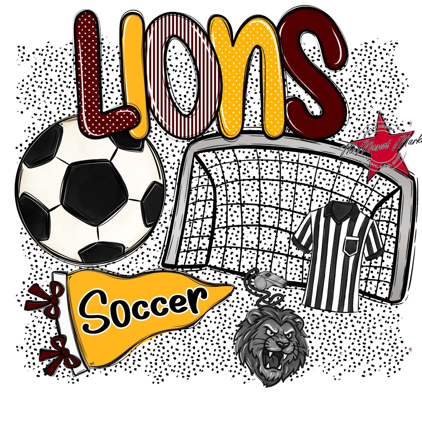 Lions Soccer Spirit-Maroon & Yellow