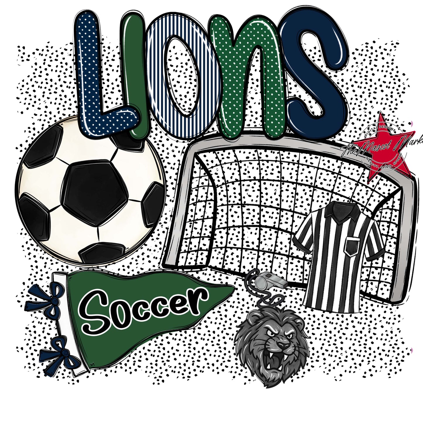 Lions Soccer Spirit-Navy & Green