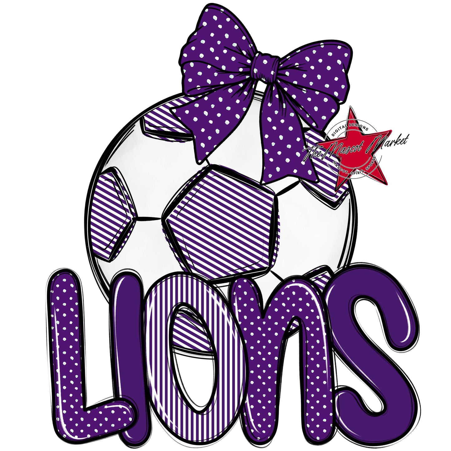 Lions Soccer Spirit Design-Purple