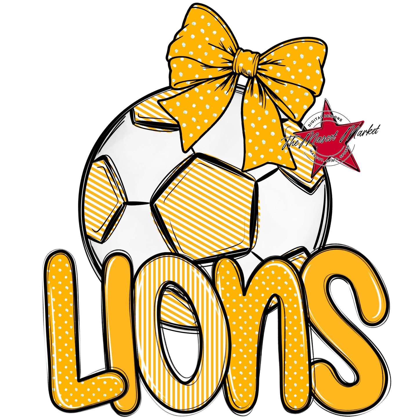 Lions Soccer Spirit Design-Yellow