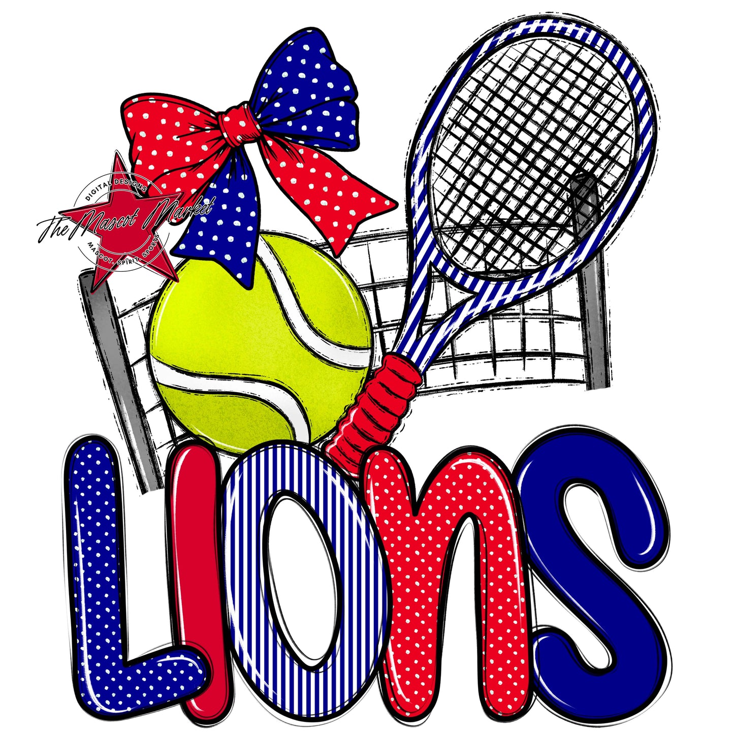 Lions Tennis Spirit Design-Blue & Red
