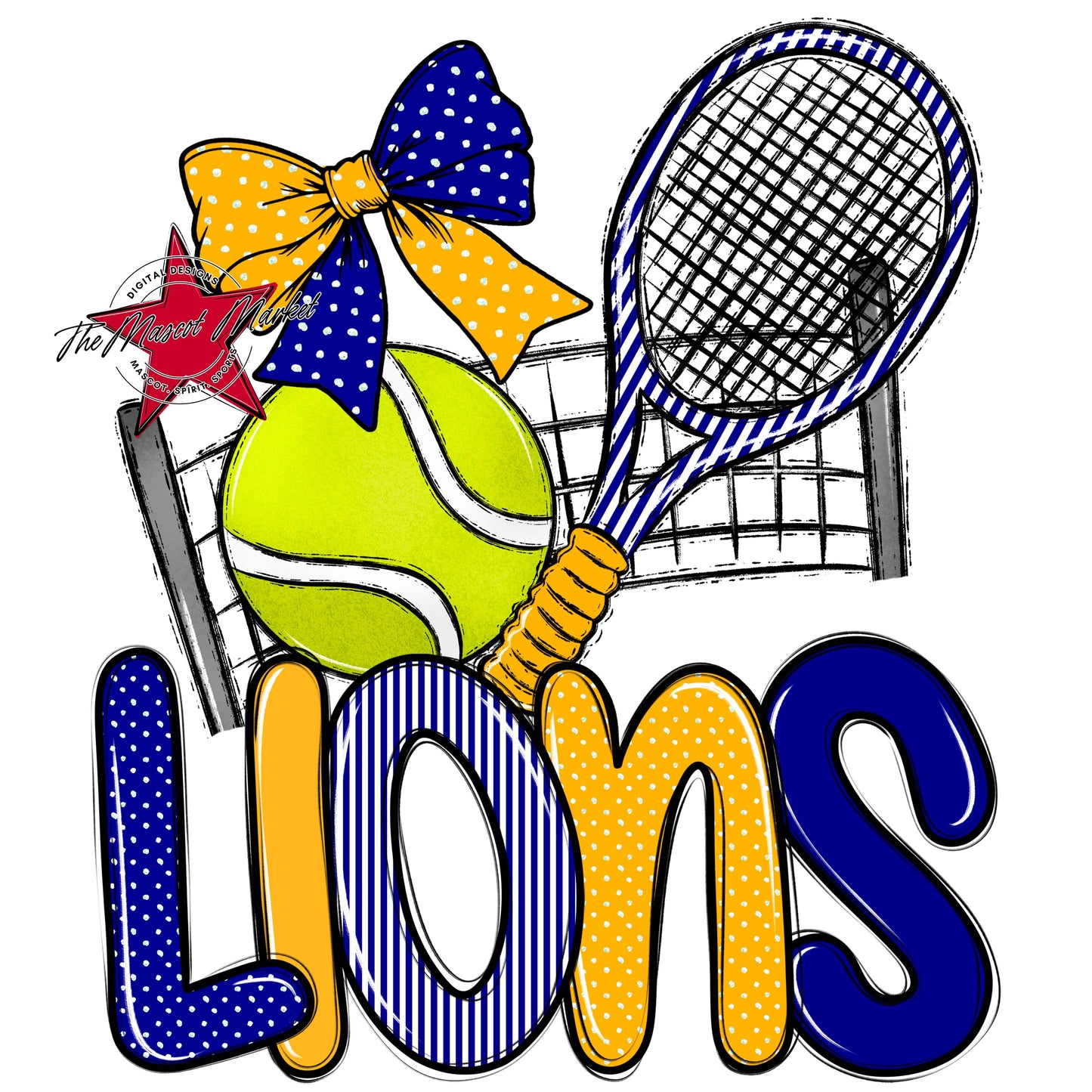 Lions Tennis Spirit Design-Blue & Yellow