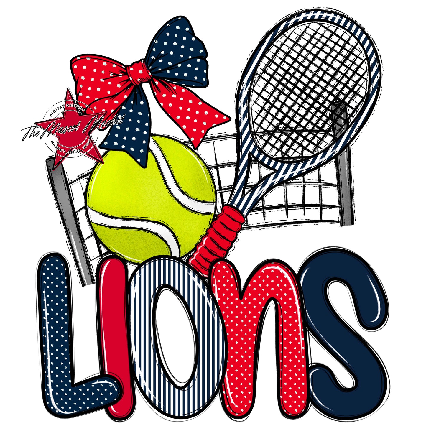 Lions Tennis Spirit Design-Navy & Red
