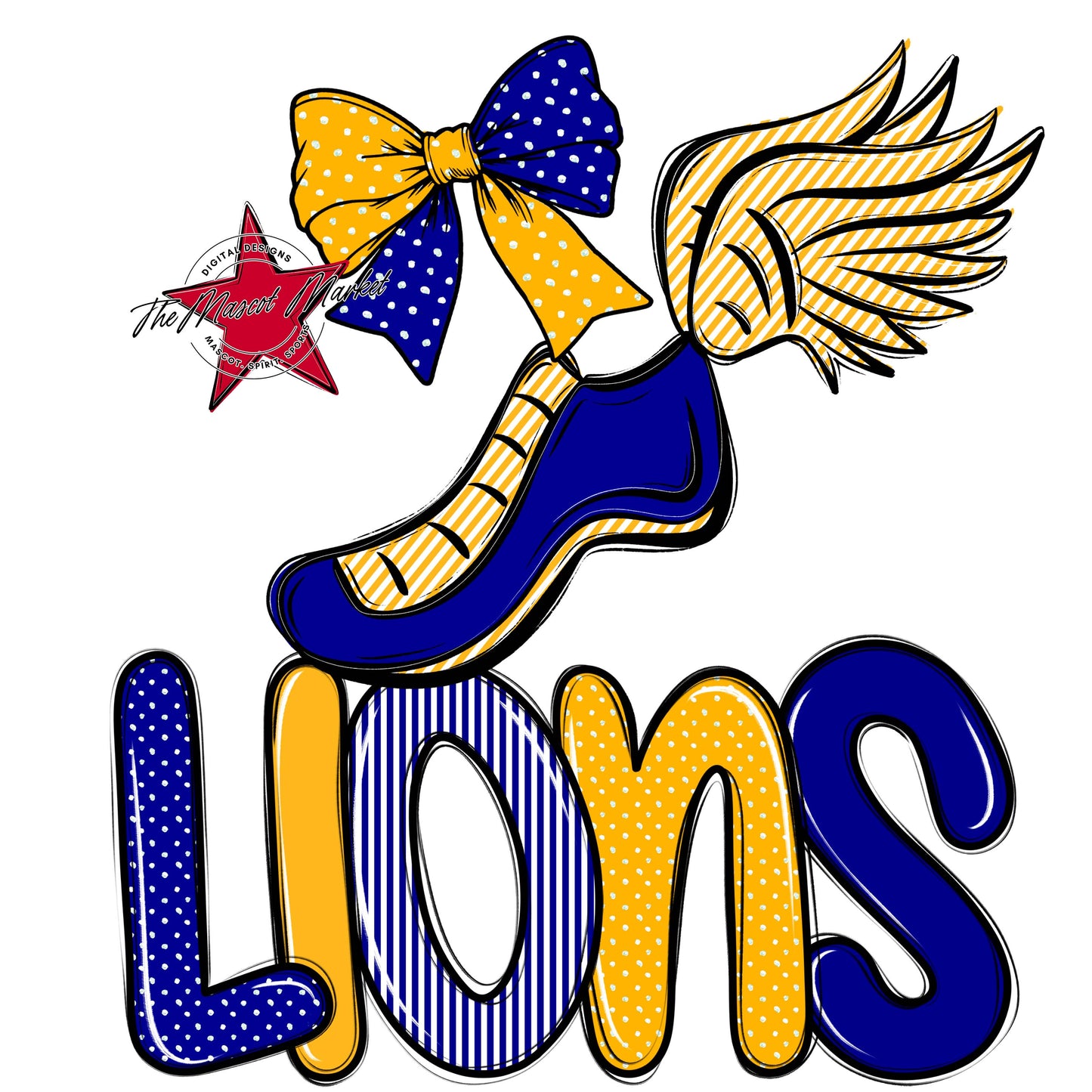 Lions Track Spirit Design-Blue & Yellow