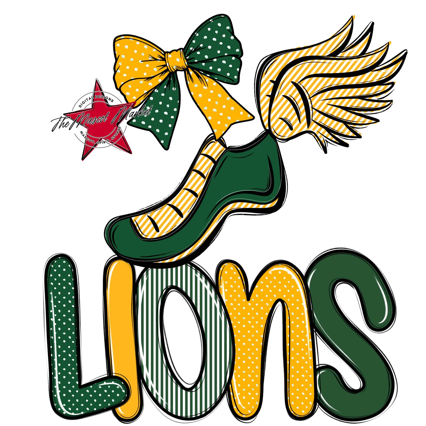 Lions Track Spirit Design-Green & Yellow