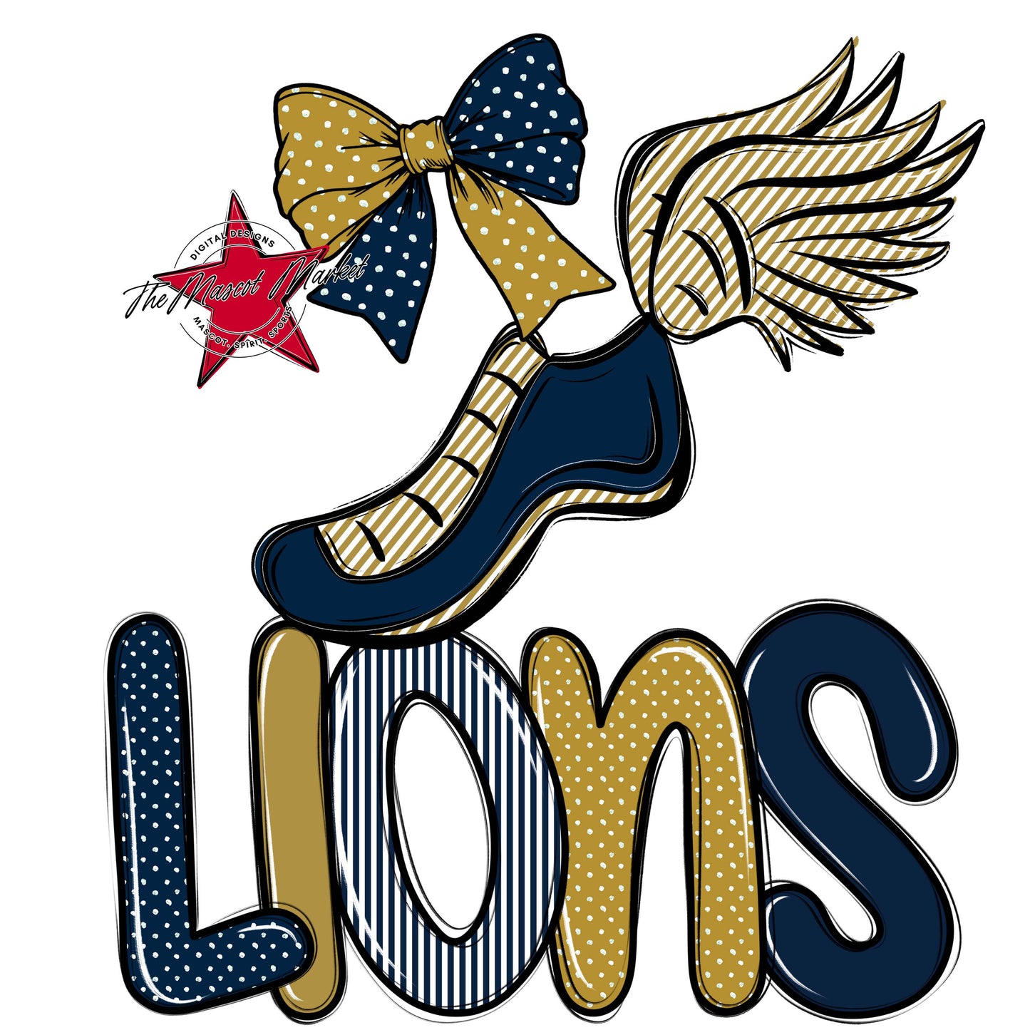 Lions Track Spirit Design-Navy & Gold
