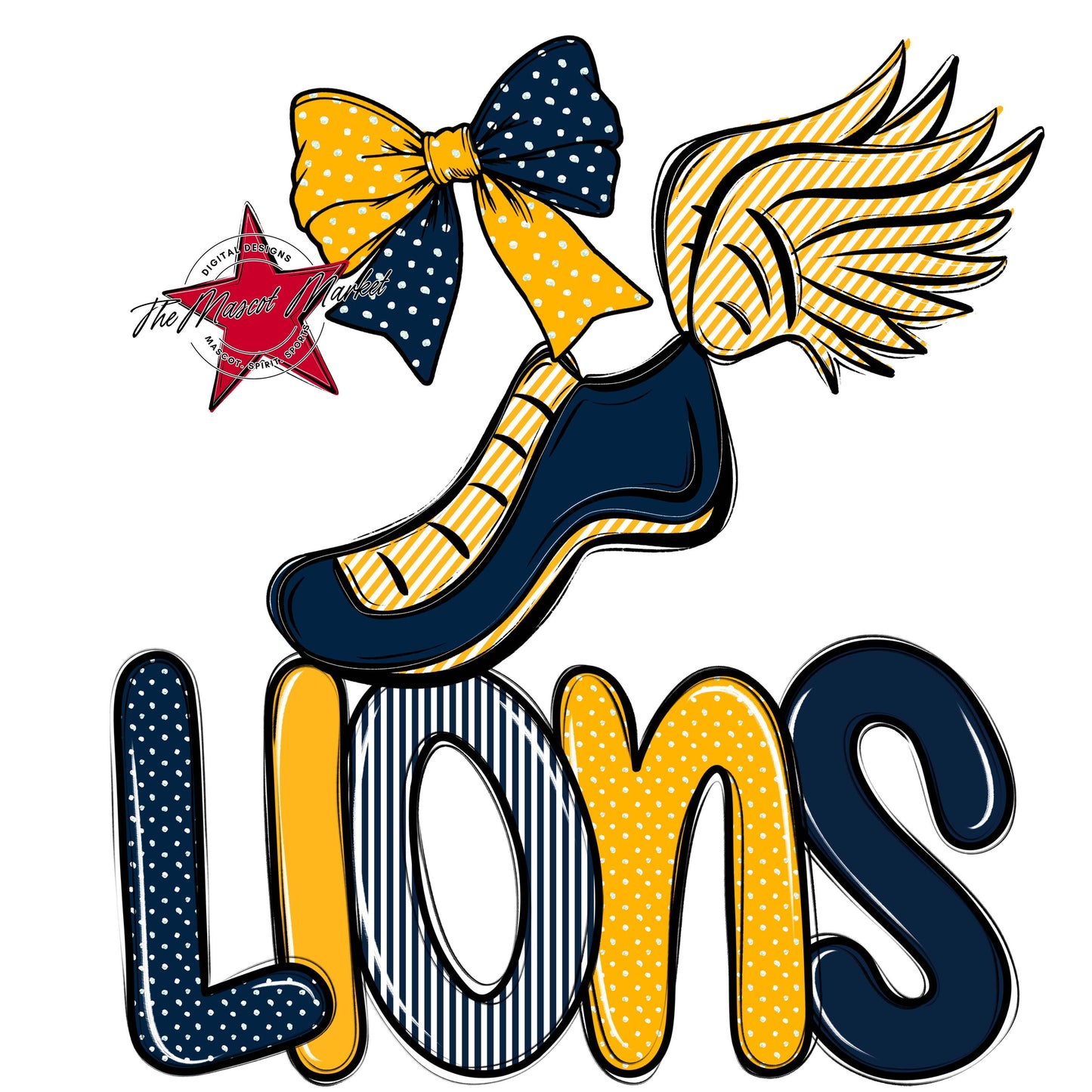 Lions Track Spirit Design-Navy & Yellow