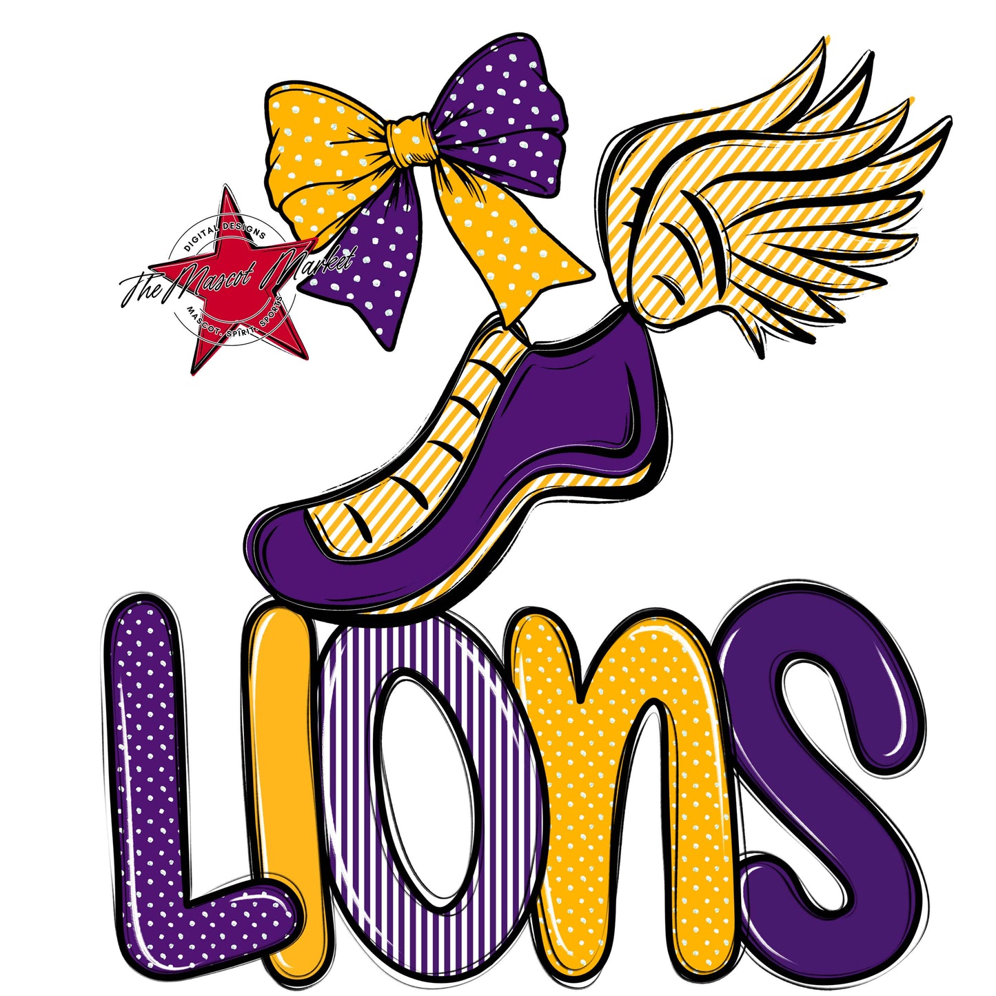 Lions Track Spirit Design-Purple & Yellow