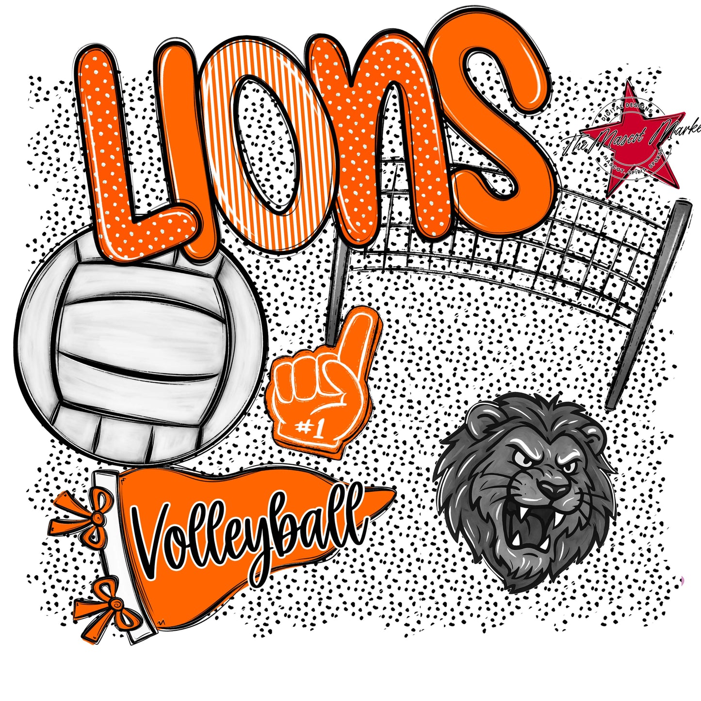 Lions Volleyball Spirit-Orange