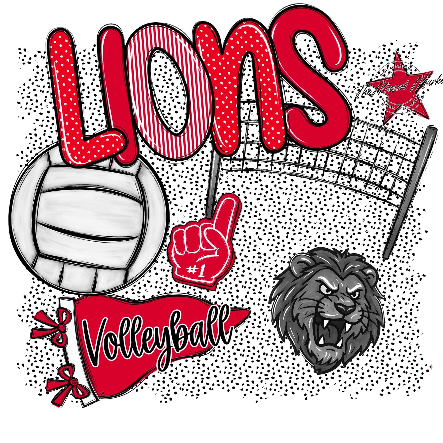 Lions Volleyball Spirit-Red