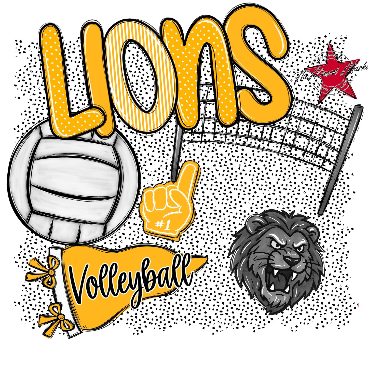 Lions Volleyball Spirit-Yellow