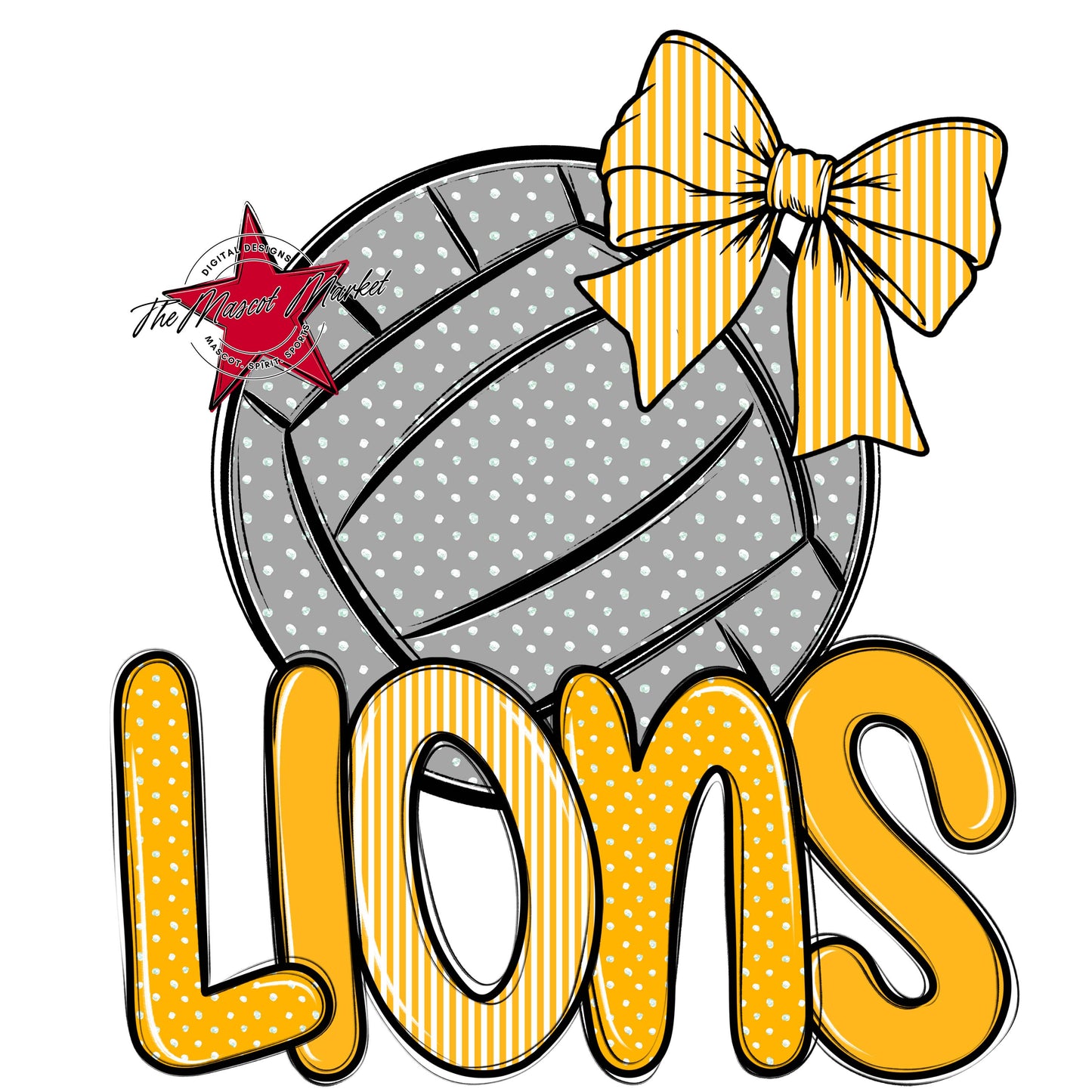 Lions Volleyball Spirit Design-Yellow
