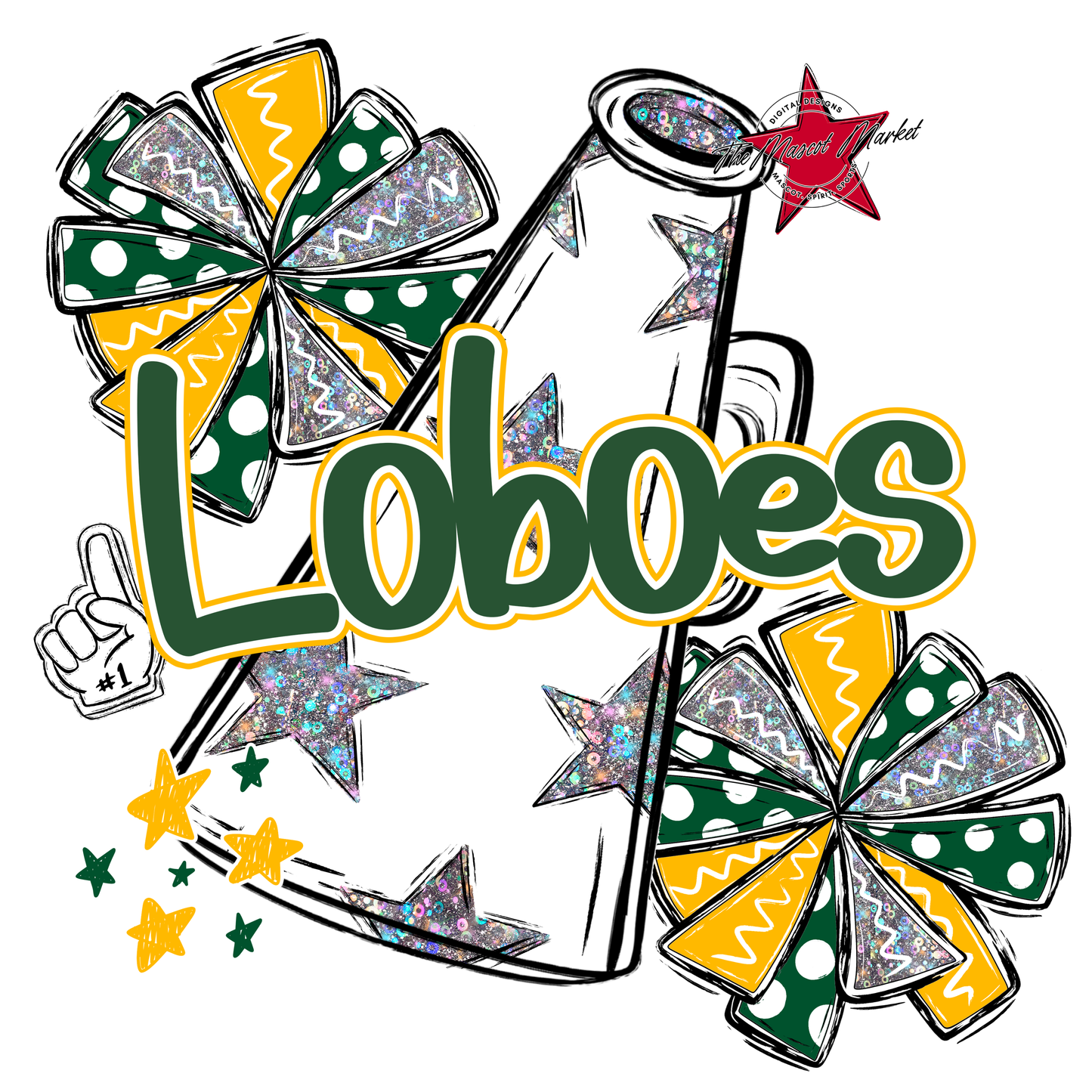 Loboes Alpha Megaphone Design-Green-Yellow