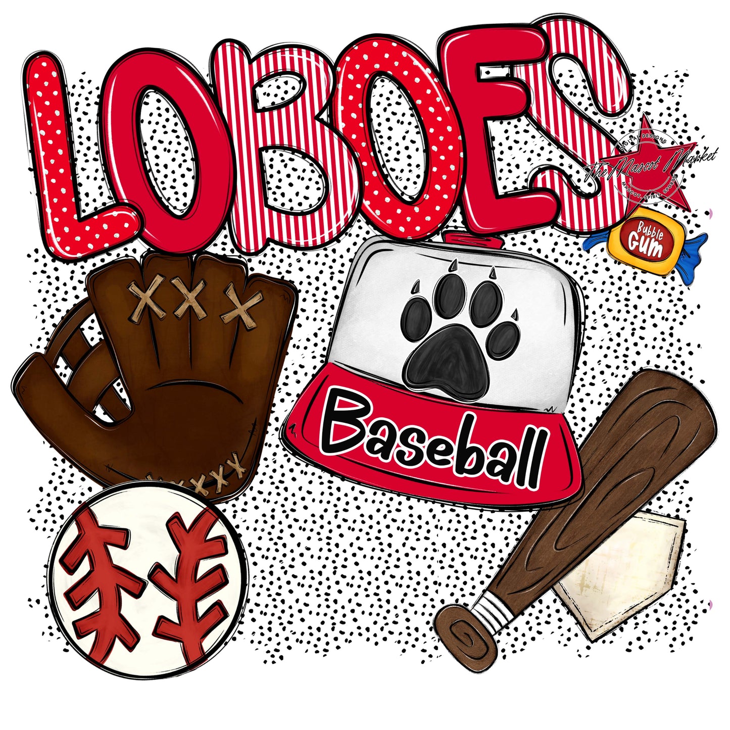 Loboes Baseball Spirit-Red