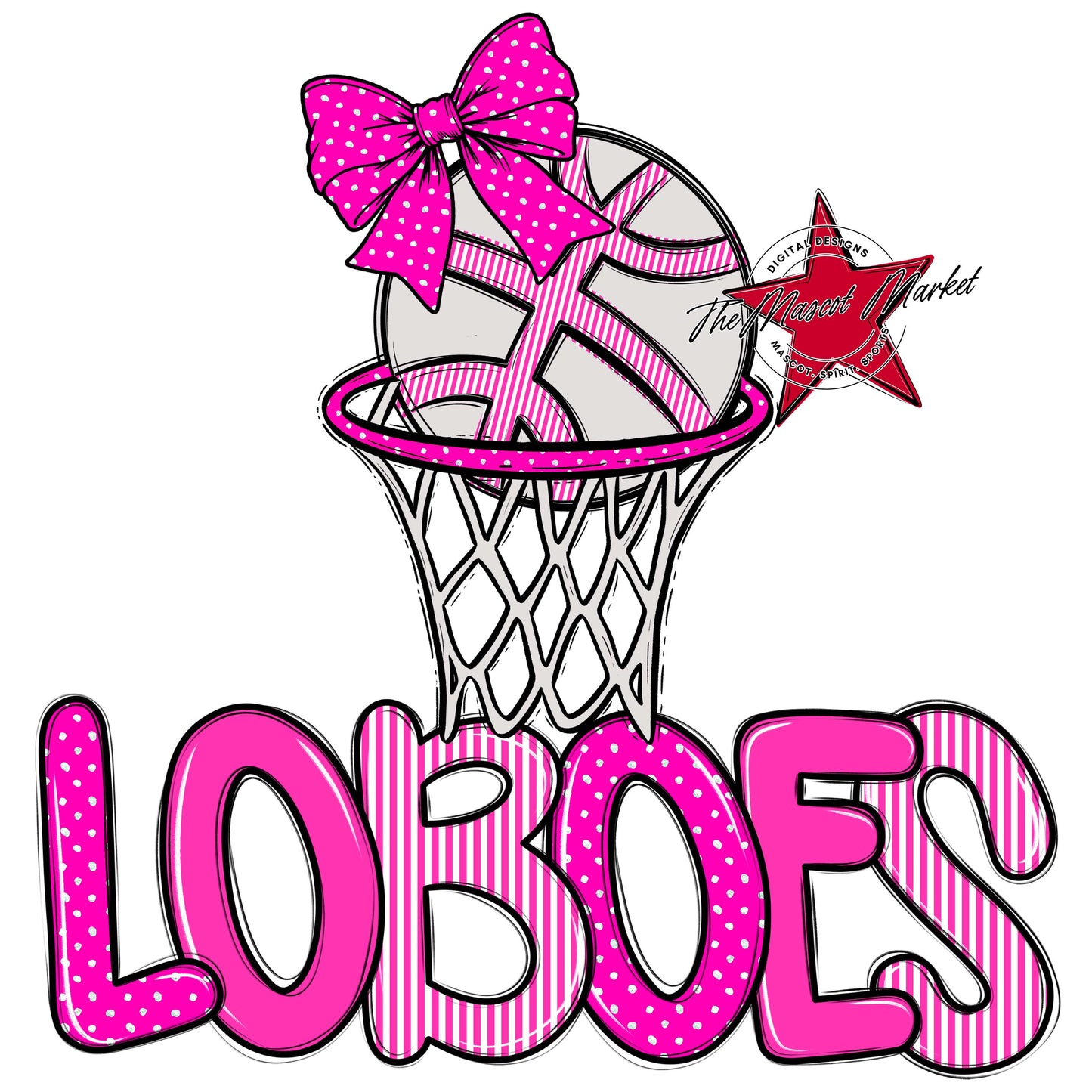 Loboes Basketball Spirit Design-Pink