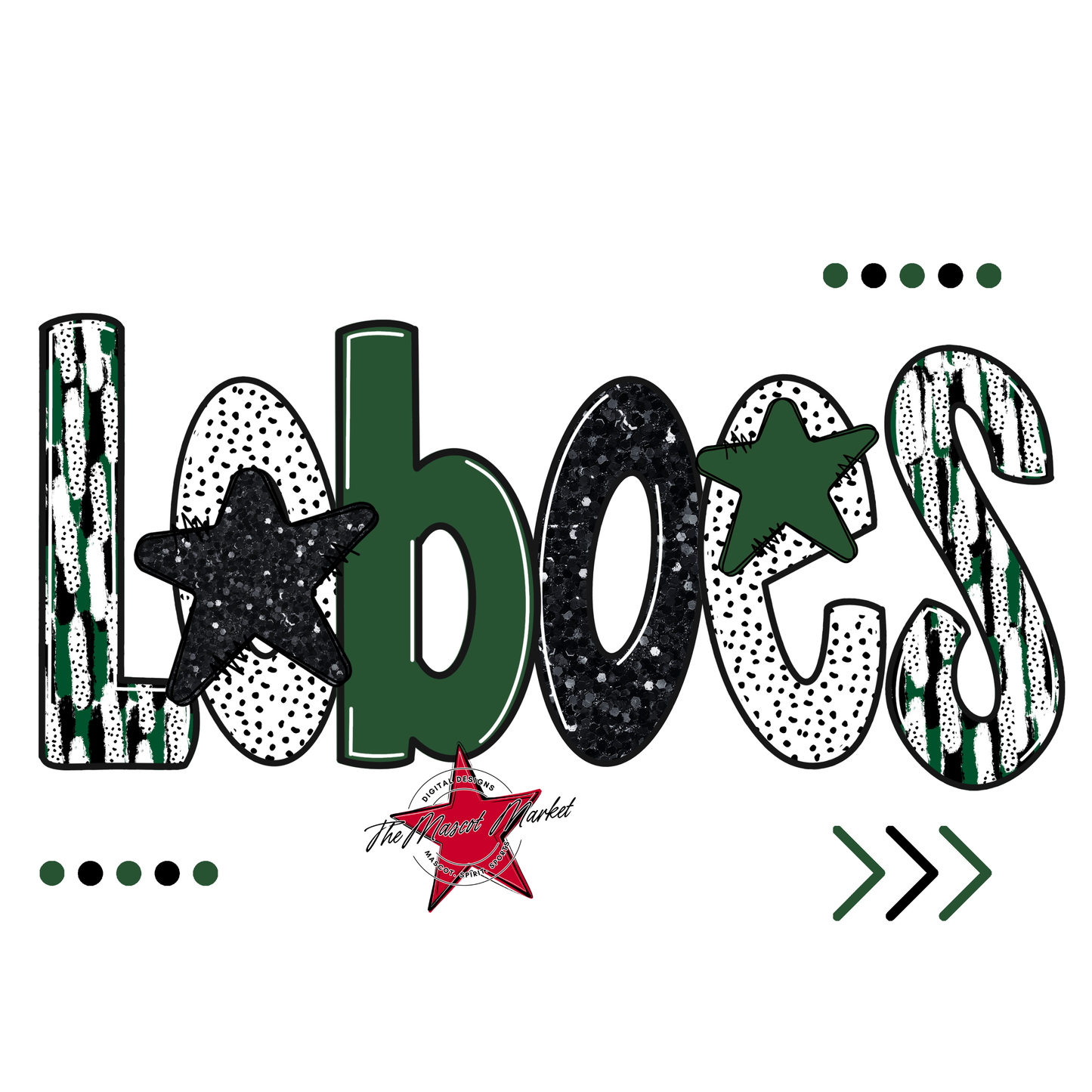 Loboes Brushstroke Alpha w Arrows-Green
