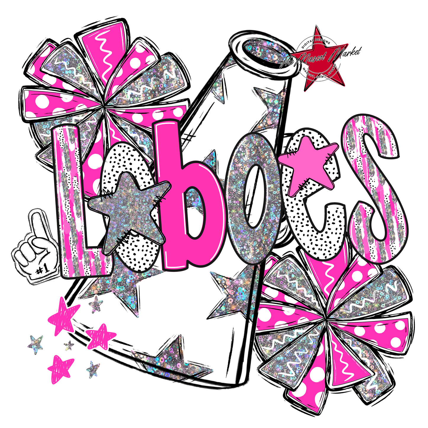 Loboes Cheer Megaphone Scrape-Pink