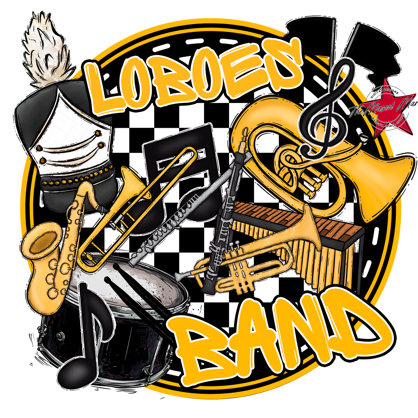 Loboes Circle Band Design-Yellow