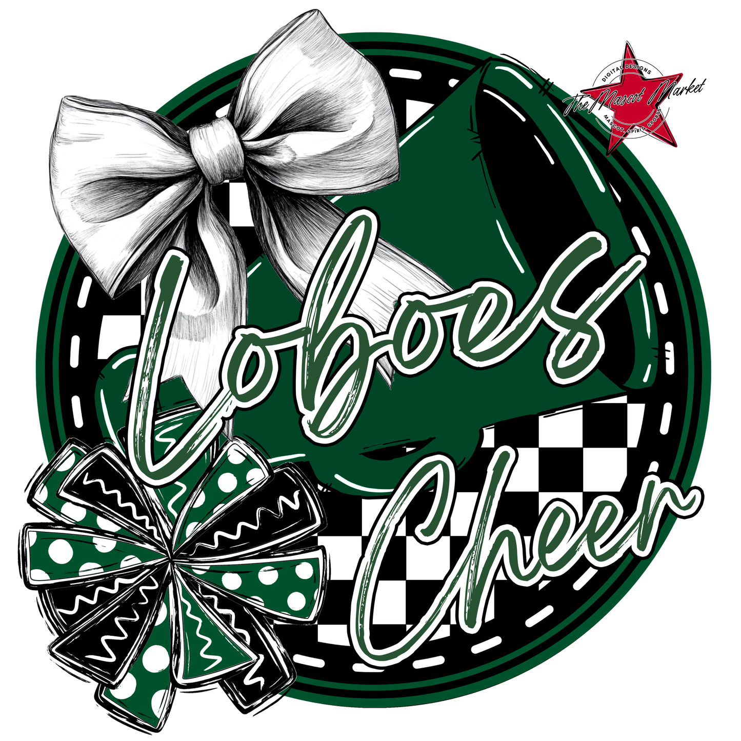 Loboes Circle Cheer Design-Green