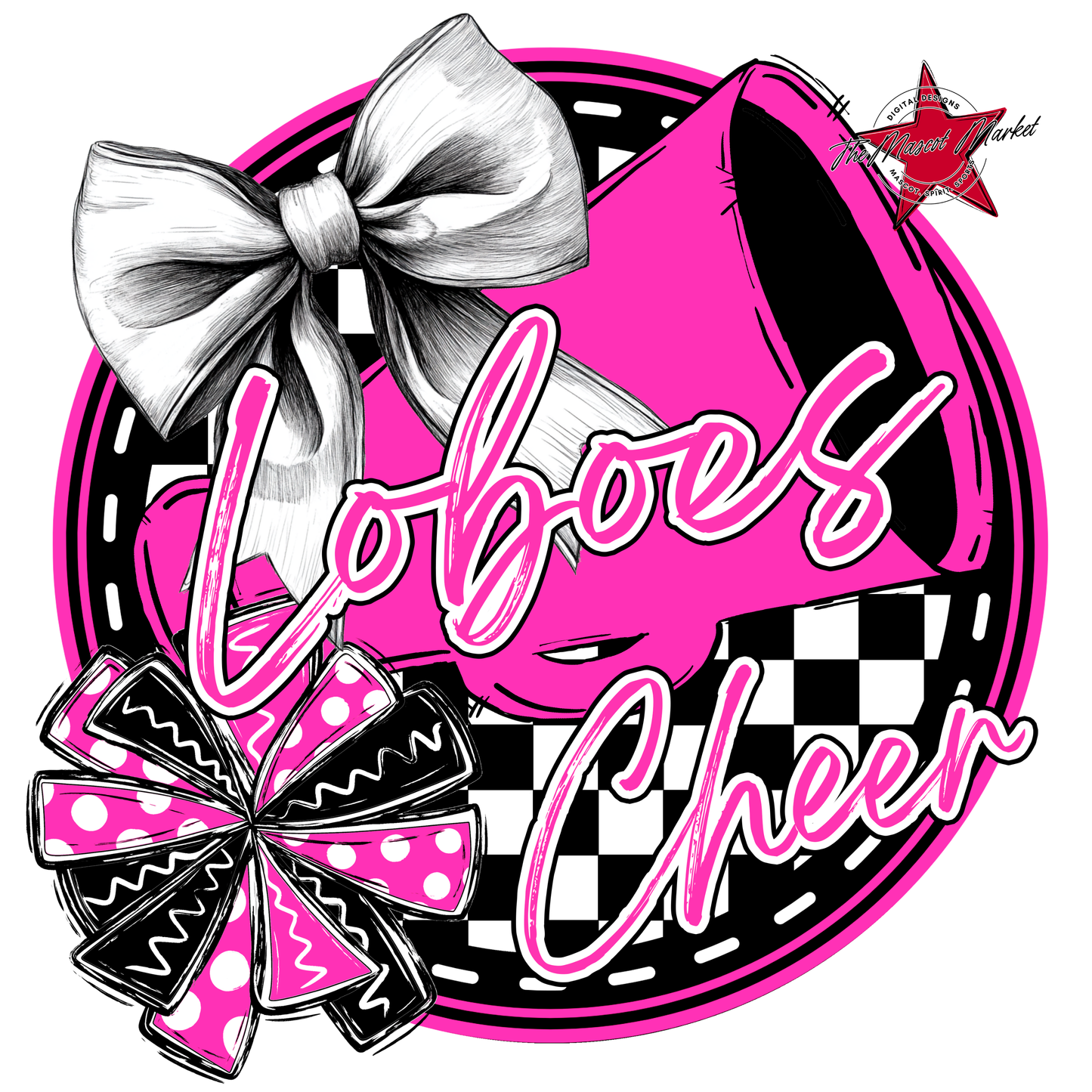 Loboes Circle Cheer Design-Pink